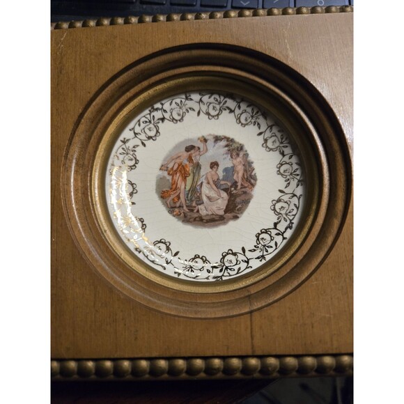 Plate Portraits Ornate Wall Pictures Hollywood Regency Gilt 2 Vtg - Picture 3 of 8